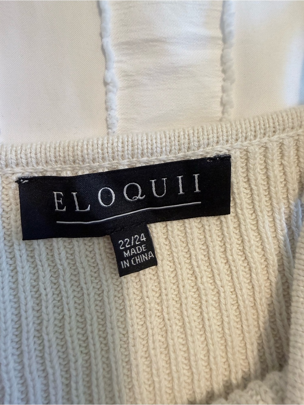 Eloquii Cream Ribbed Sweater Tank - Picture 3 of 5
